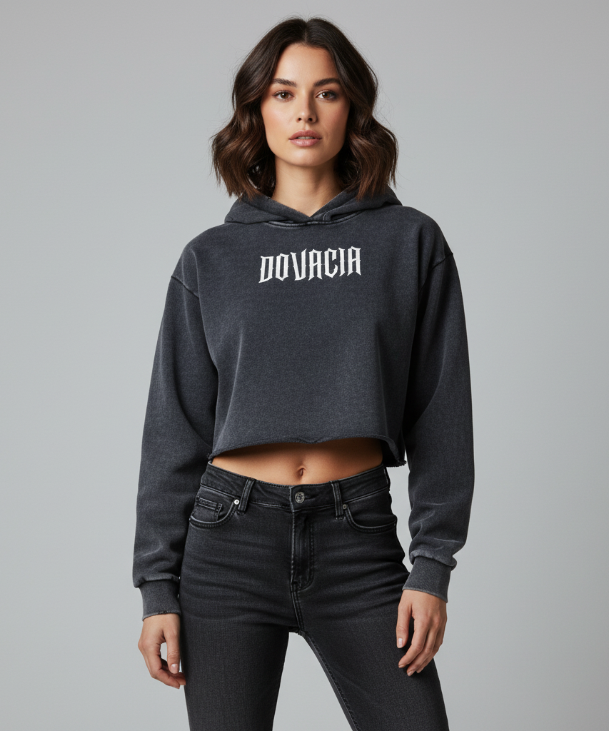 Snow Washed Raw Edge Cropped Sweatshirt – Dovacia