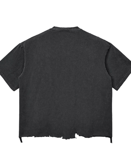 Snow Wash Raw-Hem Boxy T-shirt