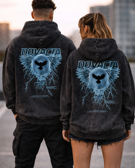 Snow Washed Loose Cotton Hoodie