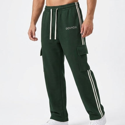 Dovacia-Side Stripe Straight-Leg Pants