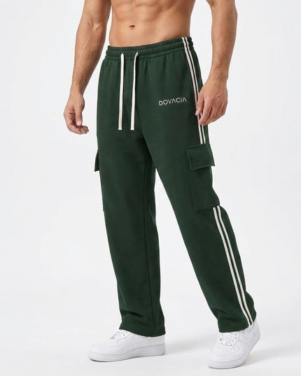 Dovacia-Side Stripe Straight-Leg Pants