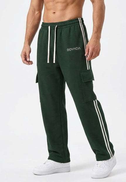 Dovacia-Side Stripe Straight-Leg Pants