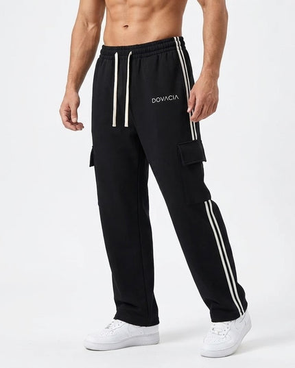 Dovacia-Side Stripe Straight-Leg Pants