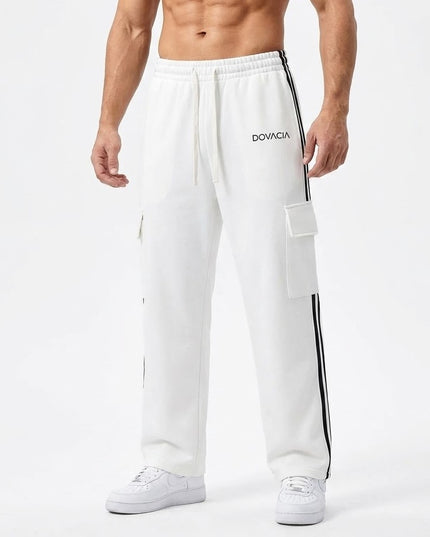 Dovacia-Side Stripe Straight-Leg Pants