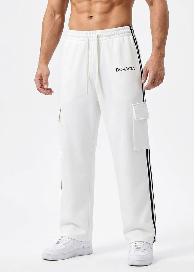 Dovacia-Side Stripe Straight-Leg Pants