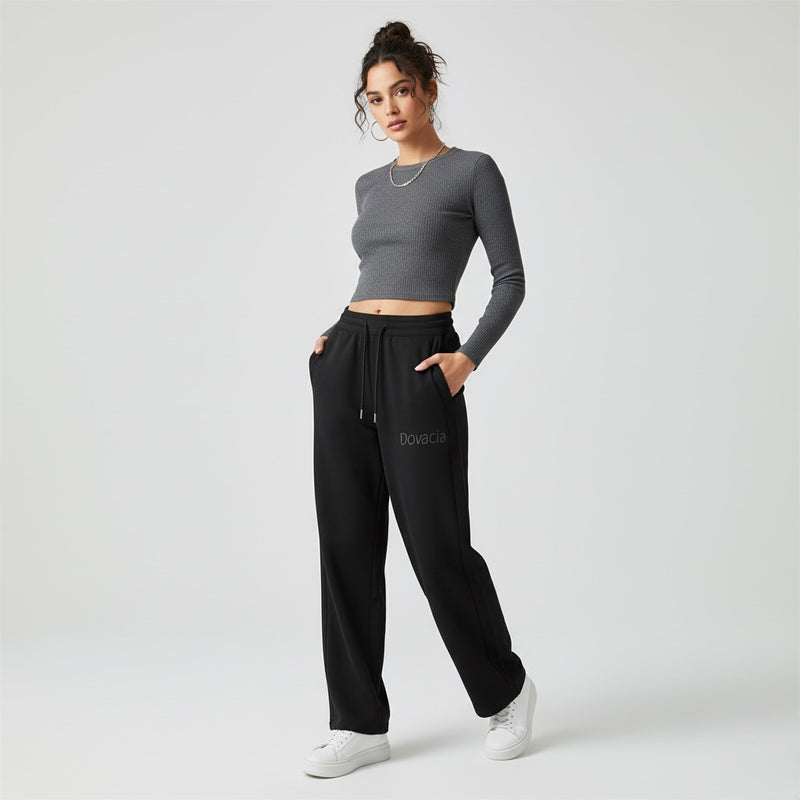 Essential Drawstring Straight-Leg Sweatpants