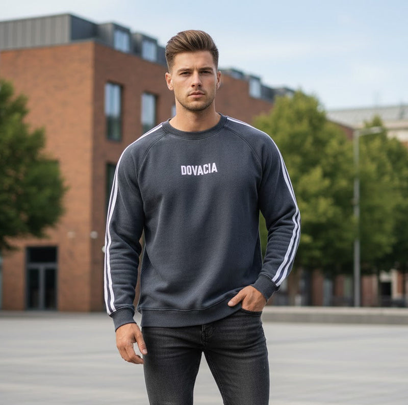 Snow Washed Contrast Tape Sweatshirt