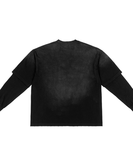 Sunfade Hand-Frayed Faux Two-Piece T-Shirt