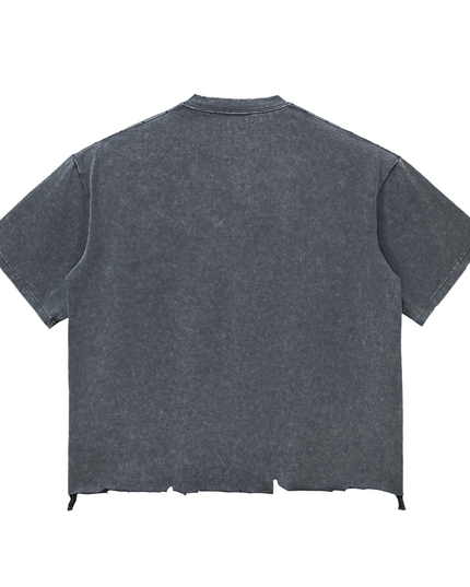 Snow Wash Raw-Hem Boxy T-shirt