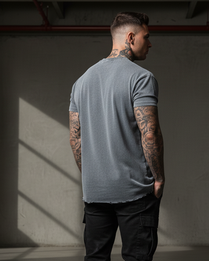 Snow Wash Raw-Hem Boxy T-shirt