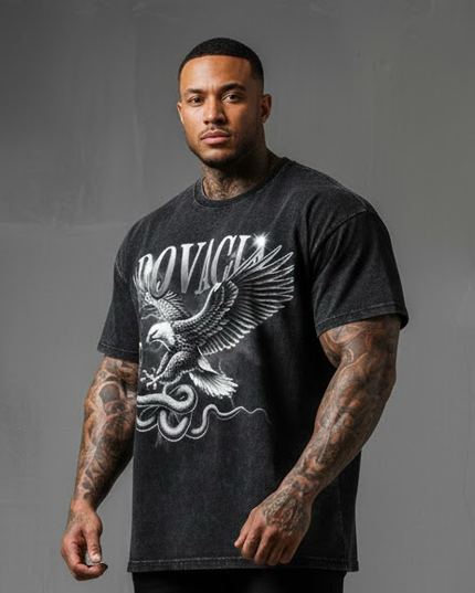 Snow Washed Oversized Cotton T-Shirt