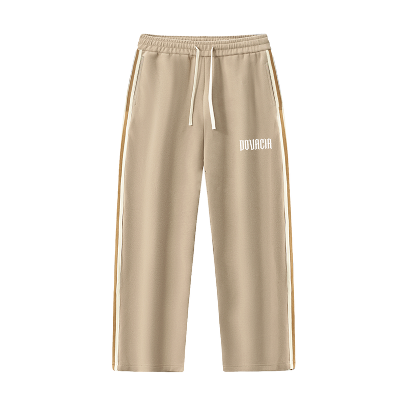 Contrast Side-Stripe Straight-Leg  Pants