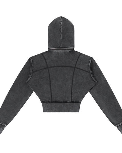Vintage Washed Cropped Fleece Hoodie