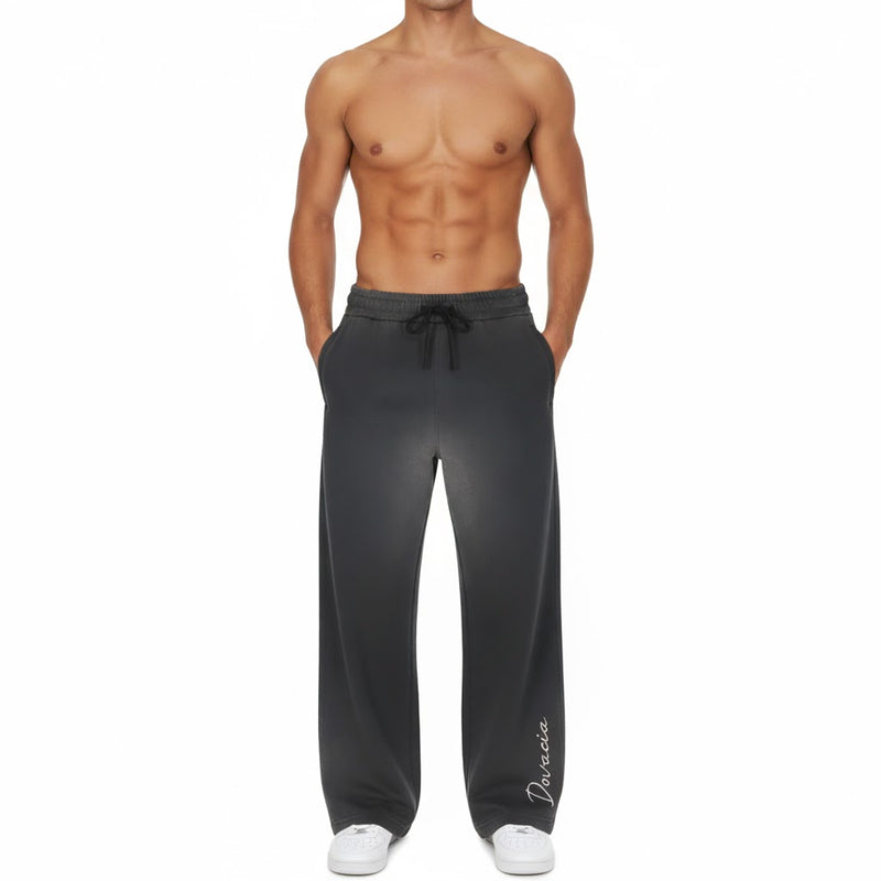Sun Fade Raw Edge Straight-Leg Sweatpants