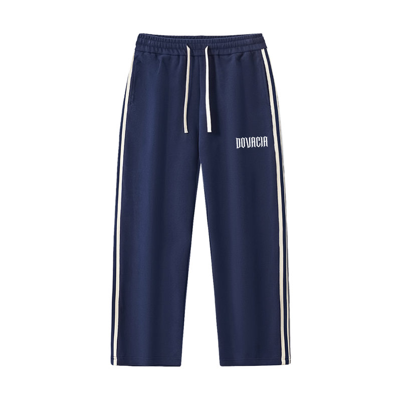 Contrast Side-Stripe Straight-Leg  Pants