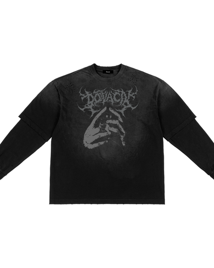 Sunfade Hand-Frayed Faux Two-Piece T-Shirt