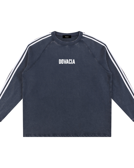 Snow Washed Contrast Tape Sweatshirt