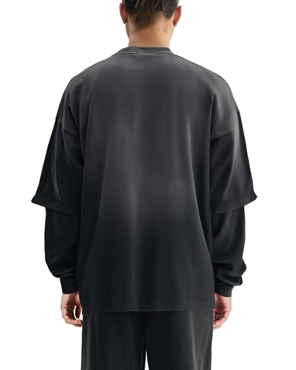 Sunfade Hand-Frayed Faux Two-Piece T-Shirt