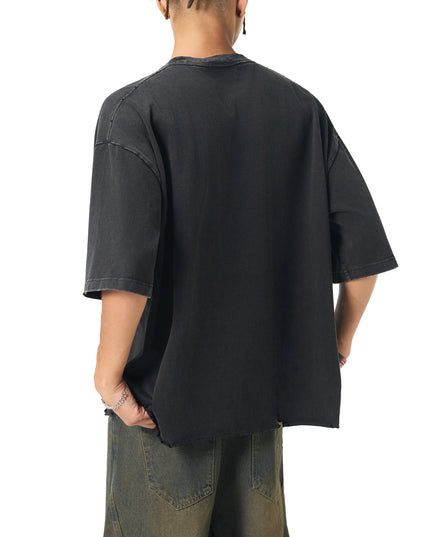 Snow Wash Raw-Hem Boxy T-shirt