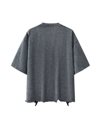 Snow Wash Raw-Hem Boxy T-shirt