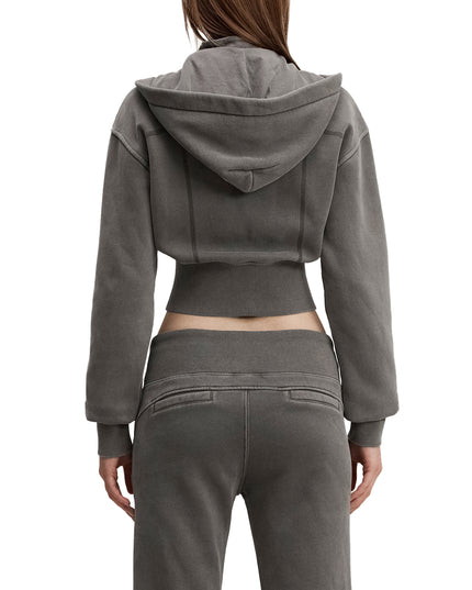 Vintage Washed Cropped Fleece Hoodie