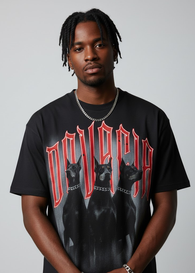 Square Patch Monkey Washed T-Shirt