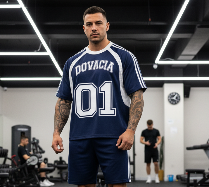 Contrast Stripes Panel Mesh T-shirt