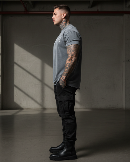 Snow Wash Raw-Hem Boxy T-shirt